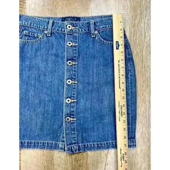 Vtg Lucky Brand 2/26 Denim Button Front Pencil Mini Skirt Blue Jean Medium Wash - Picture 8 of 9
